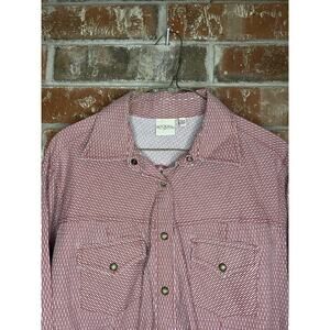 Rockies Long Sleeve Pearl Snap Button Up Shirt XXL Red Western Cowboy Casual